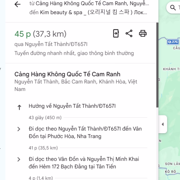 Đến Kim Beauty & Spa từ Sân bay Quốc tê Cam Ranh