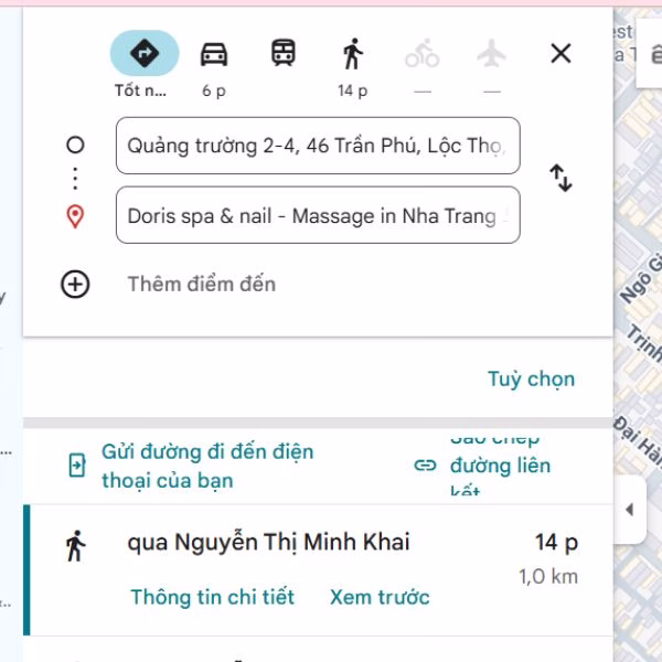 Từ Quảng trường 2 tháng 4 đến spa