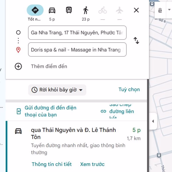 Từ Ga Nha Trang đến spa