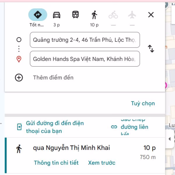 Từ Quãng trường 2 tháng 4 đến spa