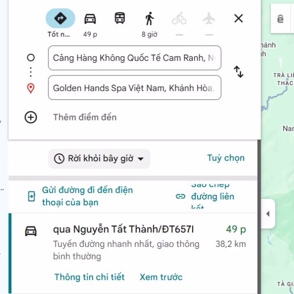 Từ Sân bay Quốc tế Cam Ranh đến spa